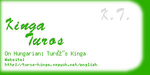 kinga turos business card